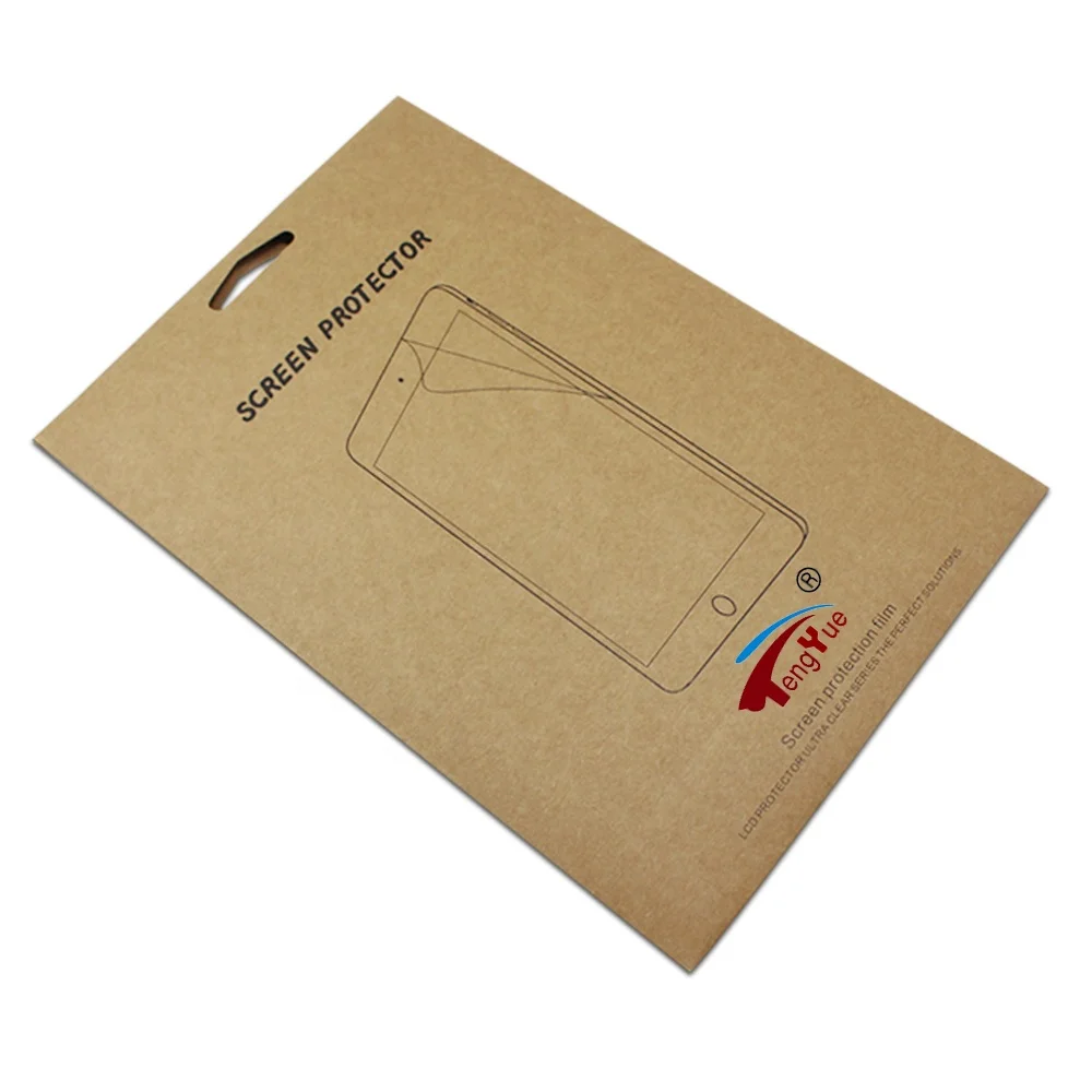 Envelop Shape Paper Printed Tempered Glass Phone Screen Protector Packaging Box