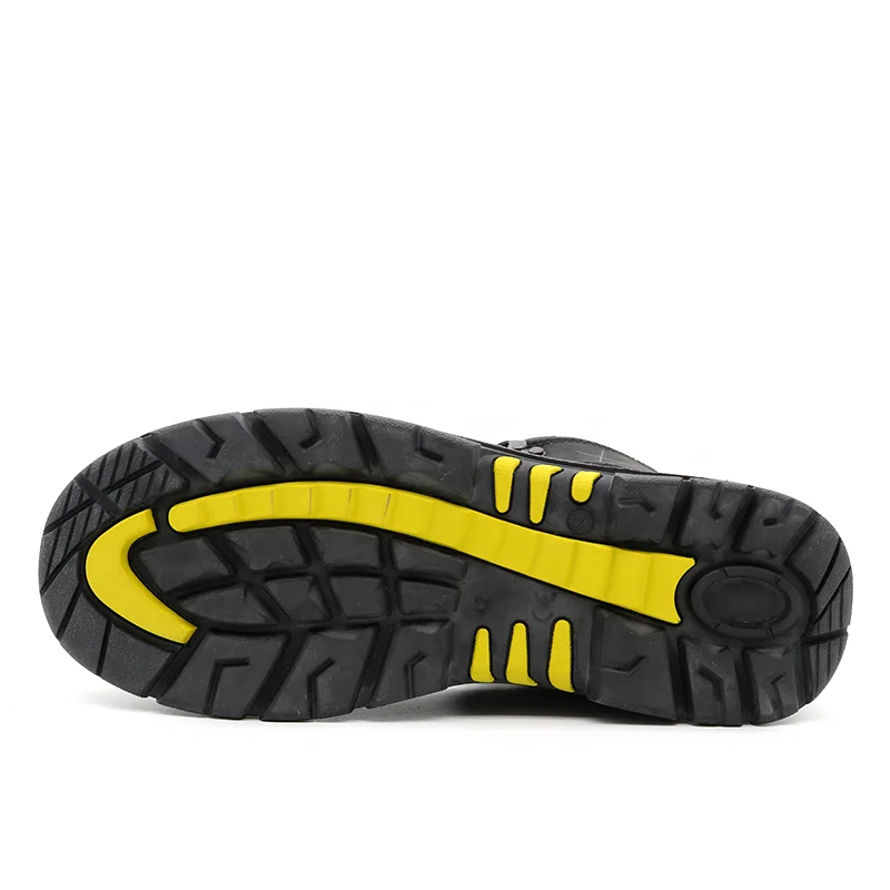 Nubuck leather oil acid proof heat resistant rubber sole composite toe anti puncture oil field safety footwear