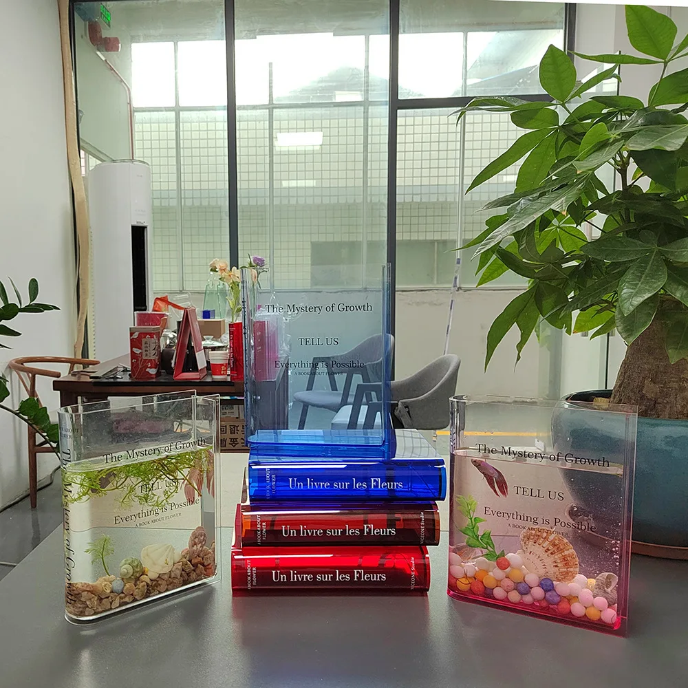 Розовая акриловая книжная ваза от производителя