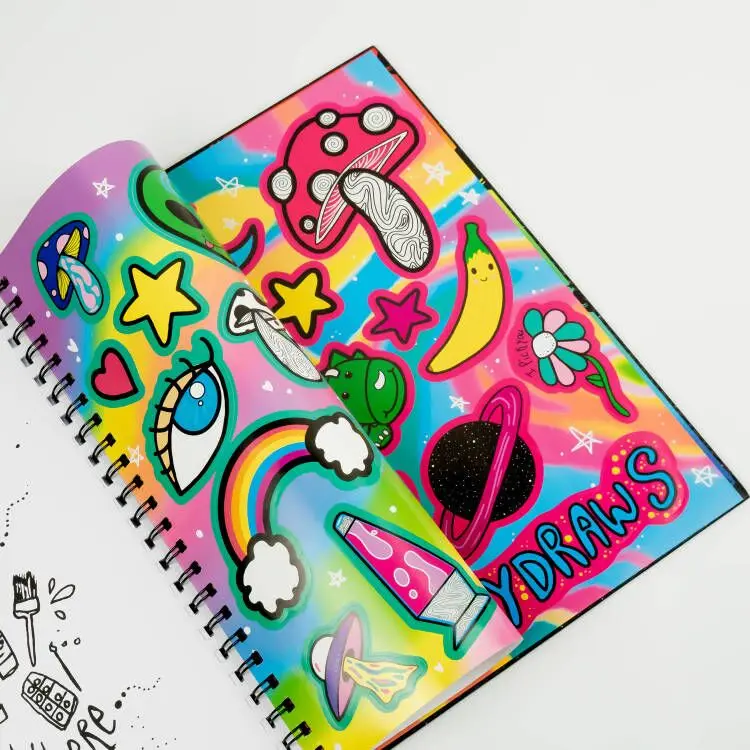 Wholesale Uptodate Spiral A4 Custom Children Adult Drawing Coloring Printing Book