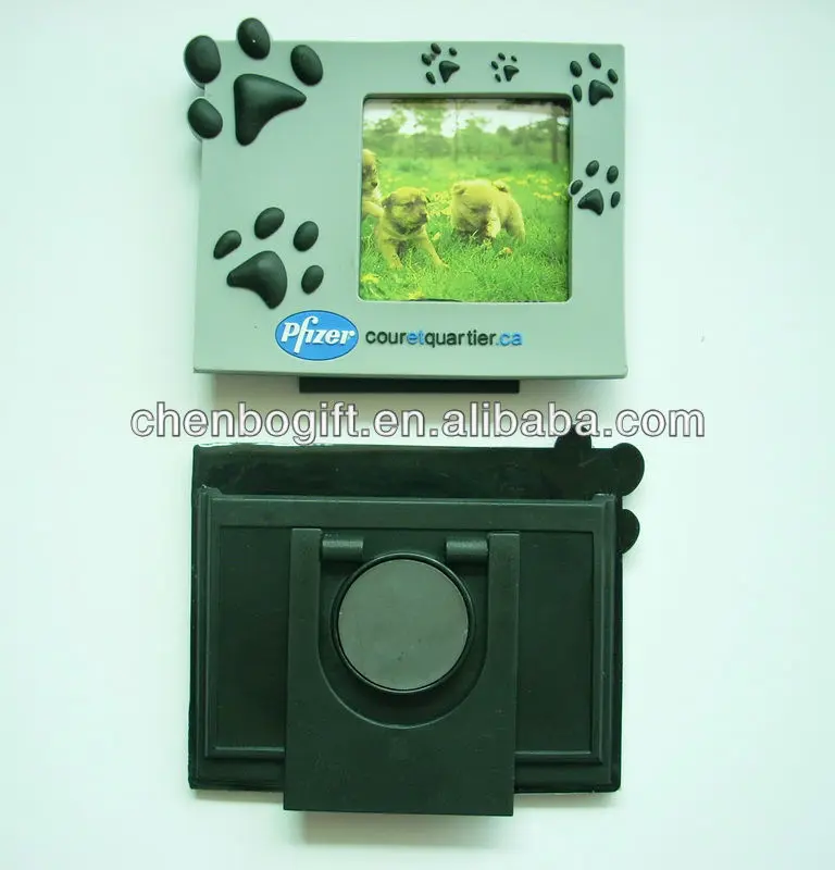 OEM Factory magnetic 3d soft pvc photo frame , heart shape pvc plastic 3d embossed logo photo frame for fridge