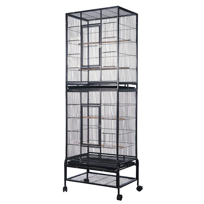 Double Layer Bird Cage Household Multi Layer Vertical Palace Grid Large Space Splash Cabinet Body Parrot Cage