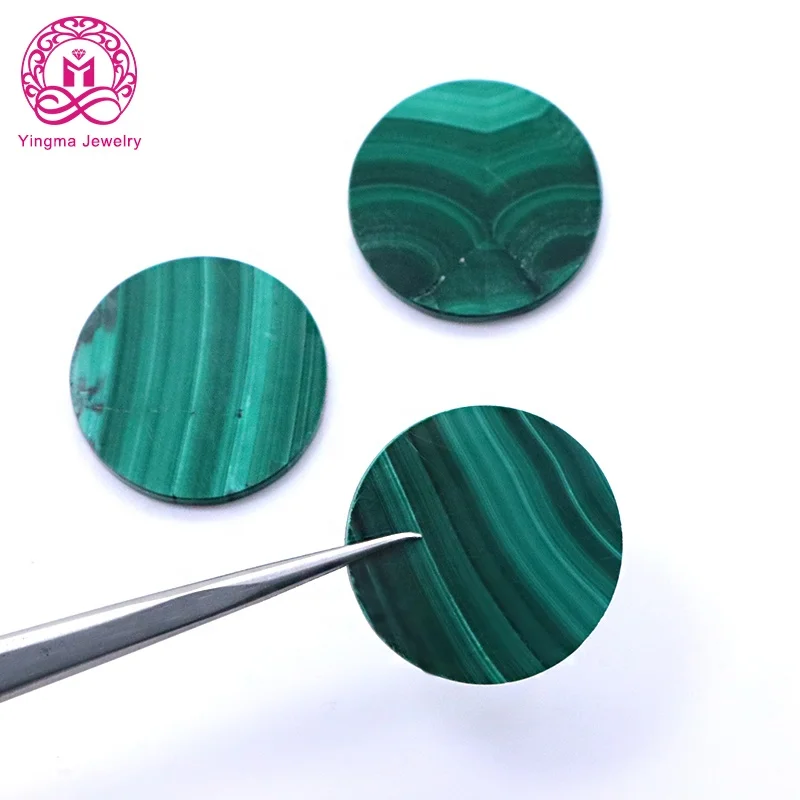 Customized both side flat natural gemstone malachite red Jasper tiger-eye 23 mm 2 mm thickness round disc semi-precious stone