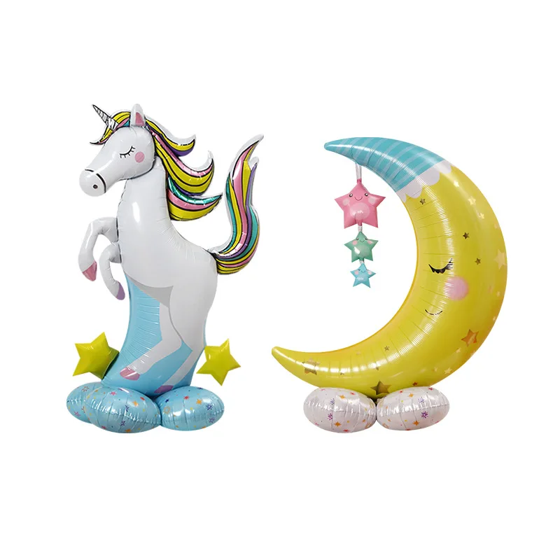 
 Hot sale inflatable aluminum foil helium happy birthday balloon unicorn balloon  