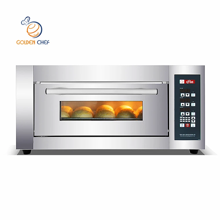 Golden Chef factory high quality Micro-computer panel baguette bread small steam deck oven with steam steam single deck oven