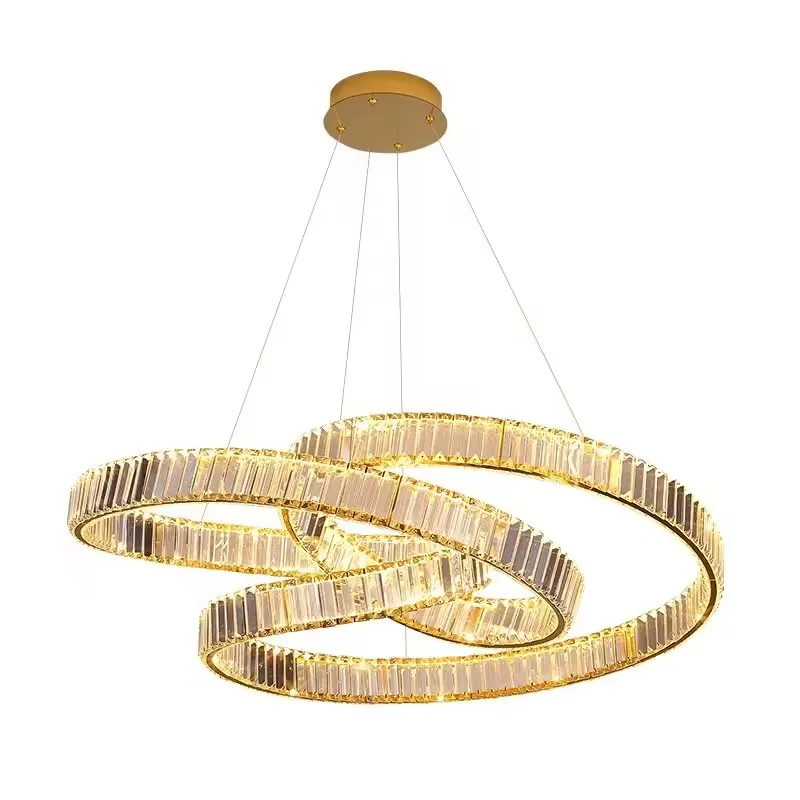 Living Room Large Chandelier Designer Light Luxury Art Staircase Duplex Building Atmospheric Crystal Ribbon Chandelier