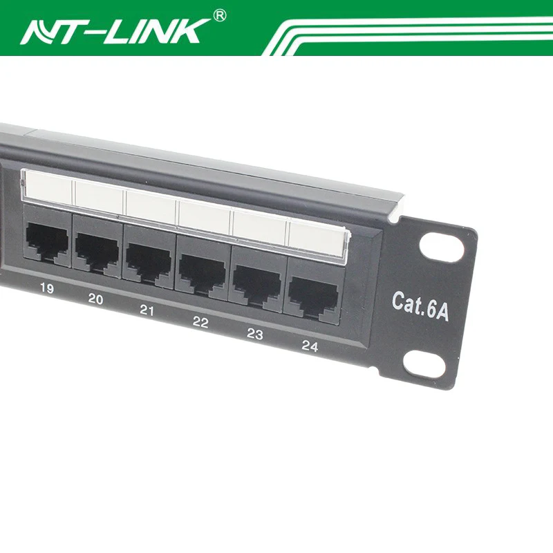 Rack Mounted 19 Inch 1U 24port Cat6A patch panel