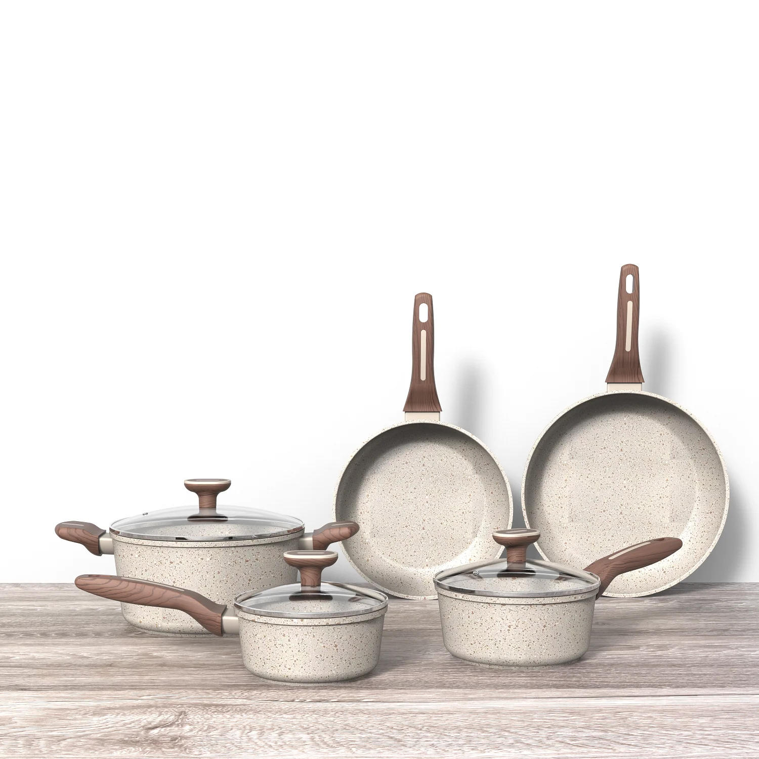 BESCO OEM эссенция серии 8 шт. кованые алюминиевые Детские мраморные антипригарные кухонные принадлежности life smile гранитные оптом