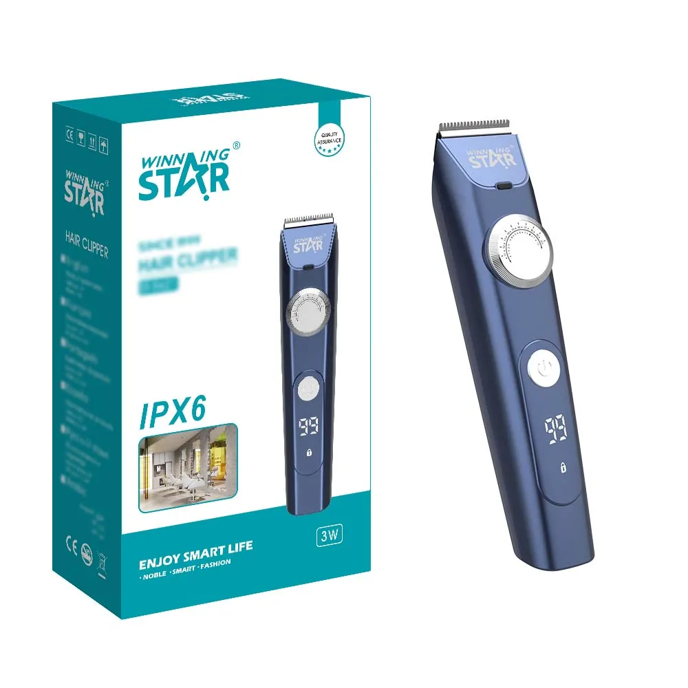 WINNING STAR ST-5621 New Arrival DC/5V 3W Cordless IPX6 Waterproof Overdischarge Electric Hair Clipper With 14500 Battery 600mAh