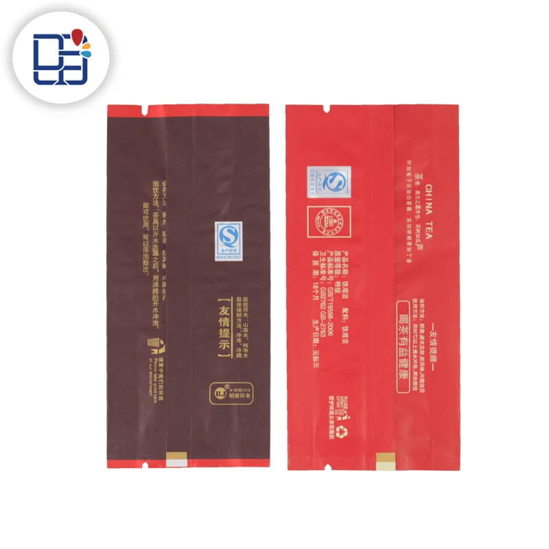 
OEM Chinese Supplier Custom Reusable Packaging Back Sealed Tea Bag Pouches 