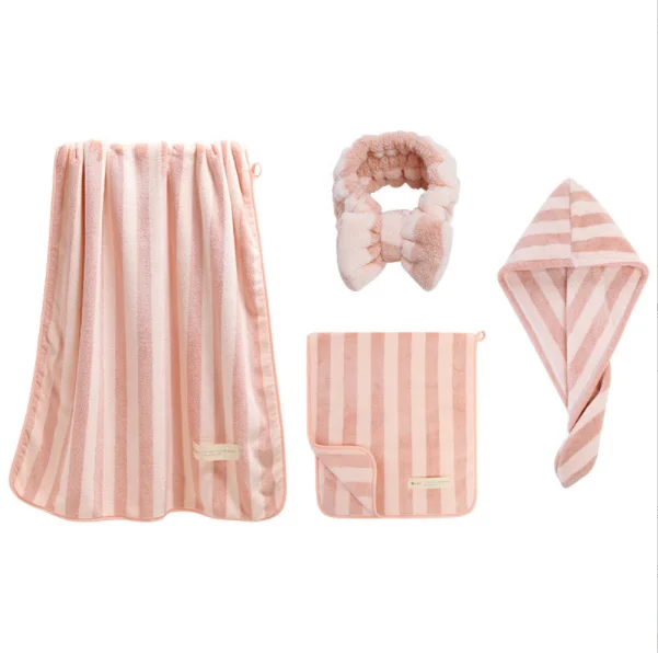 quick dry water fast absorbency wrap bulk coral fleece long bath towel large microfiber hair turban towel with elastic band