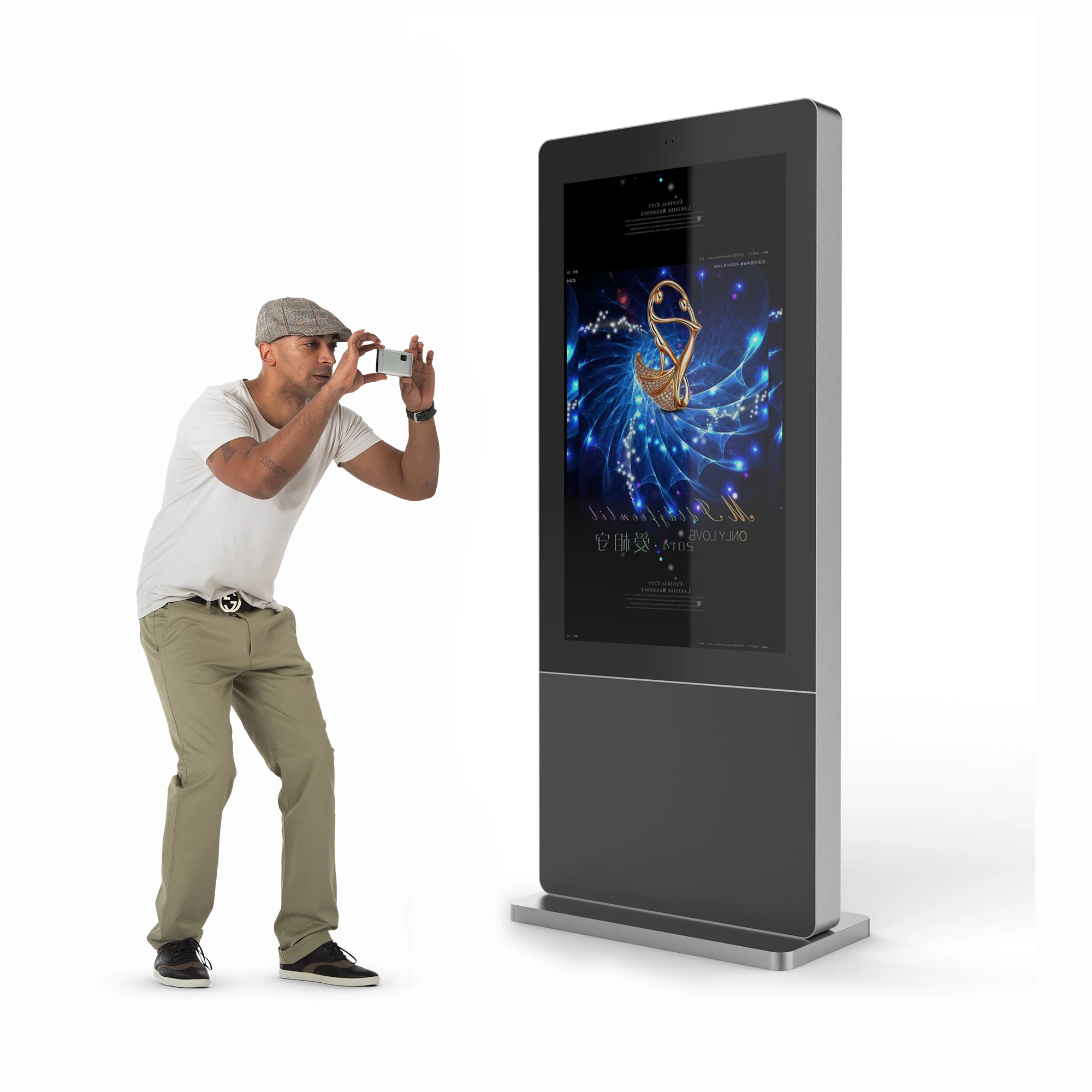 Manufacture 32 43 55 65 75 86 Inch Weatherproof Double Sided Outdoor Touch Infokiosk Lcd Display Ip65 Lcd Digital Signage