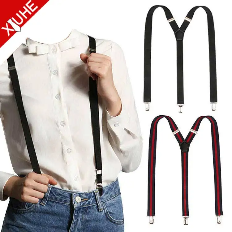Cheap Custom Suspender Red Gray Mens Multicolor Suspender Elastic Women Decorative Custom Suspenders