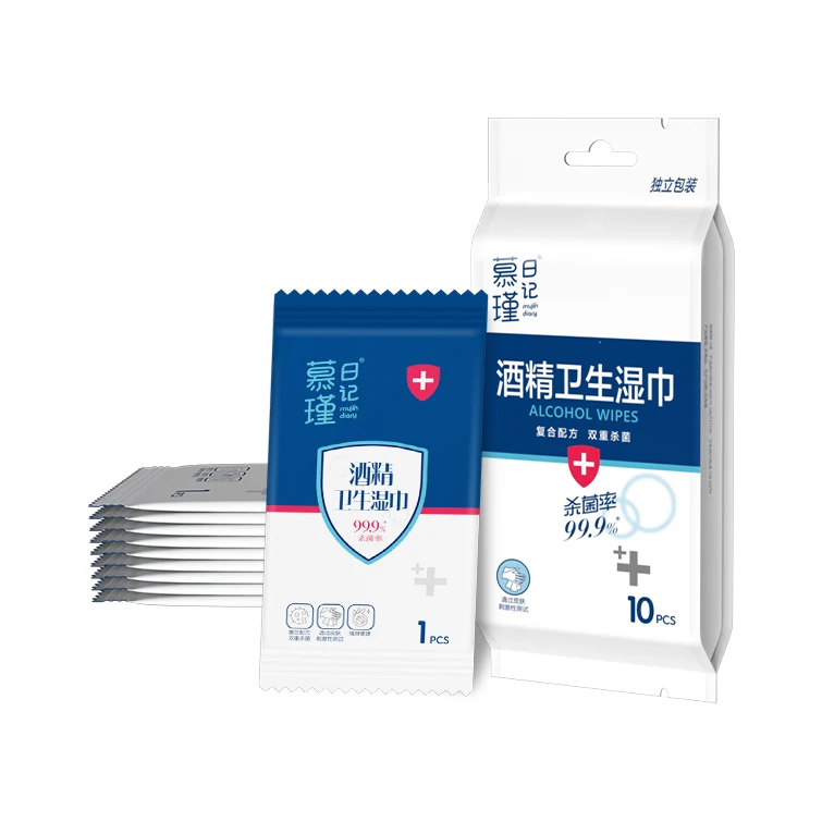 TCK 99.9% Single wrapped alcohol sanitary napkin wipes