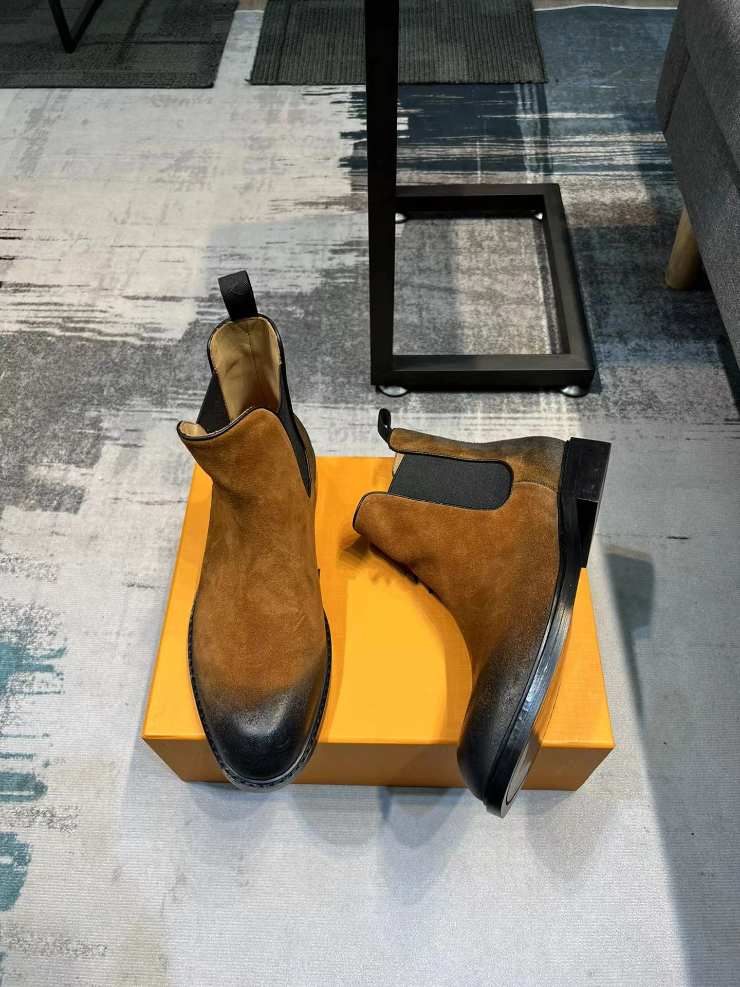 Fashion Trend Business Slip On Boots Top Grade Cowhide Male Ankle Shoes Teenager Boy Flap Luxury Classic Design High Quality Bra