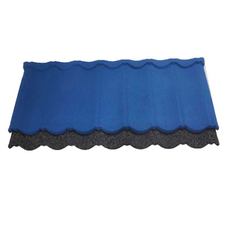factory direct selling construction industry wathet blue stone coated metal roof tile
