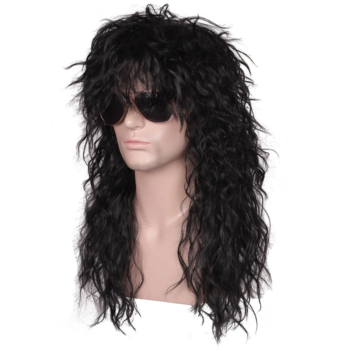 Old fashion 70s 80s Heavy Metal Punk Style Funny Wig Disco Rock Performance Costume Props Mullet Wigs Hat