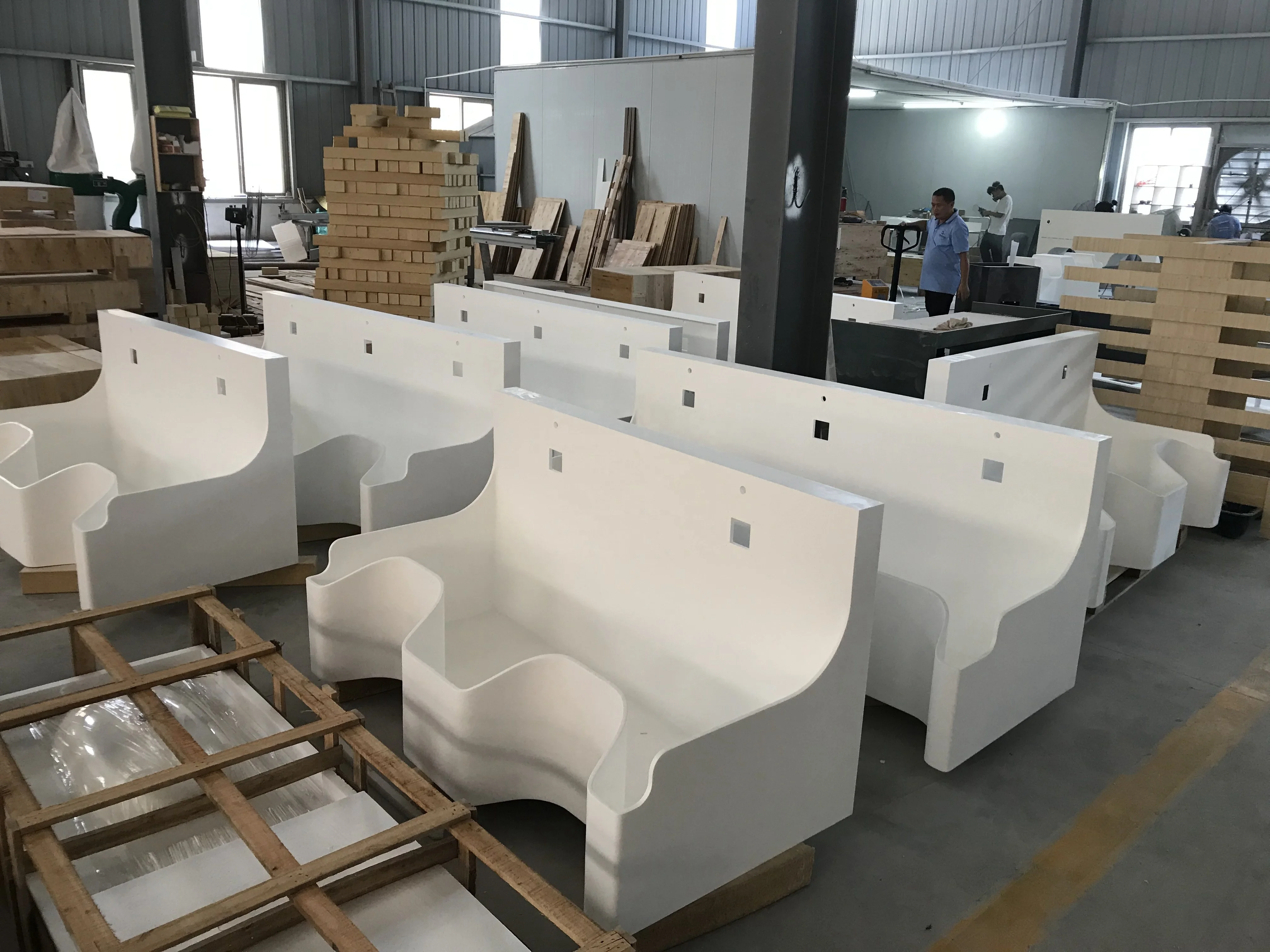 Medical and surgical Operating wash basin customized hospital Solid surface stone