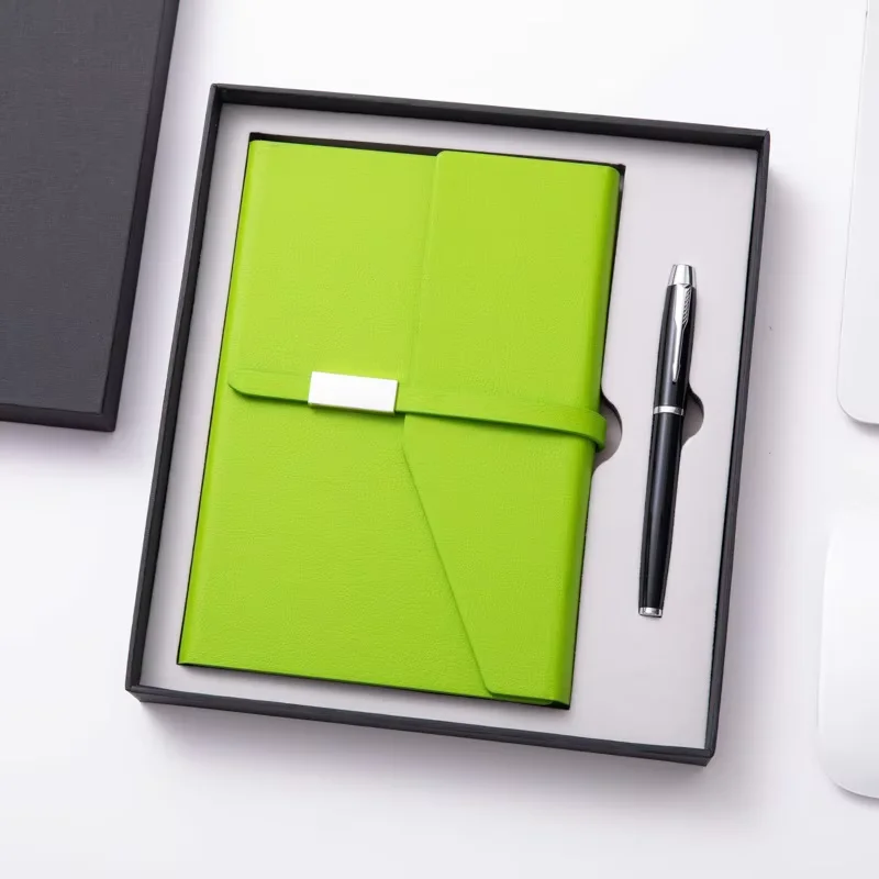 Modern A5 A6 A7 PU Leather Notebook Set with Pen Luxury Business Hardcover Diary for School Use Wholesale Promotion Gift Items