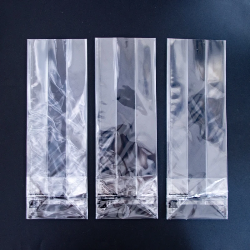 Recycled plastic packaging bag candy bread food clear block bottom pouch square bottom bag opp cello gusset square bottom bag