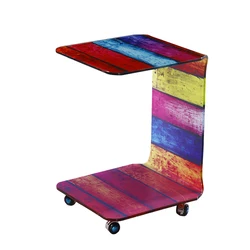 Modern  Glass end Table living Furniture small End Computer and Study Table colorful Console Table with wheels