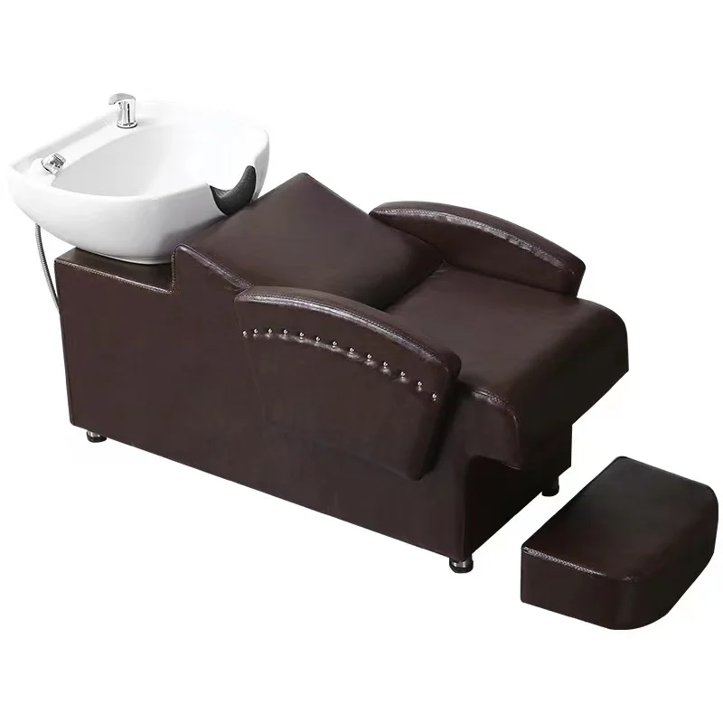Best selling PU leather black  hair washing shampoo chair beauty salon furniture