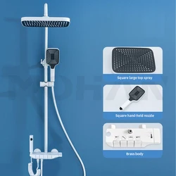 2022 Popular Grey-gun Bathroom Hotel Luxury Mixer Rainfall Shower Brass Mixer Rainfall Shower System Set Wall Mounted Showers