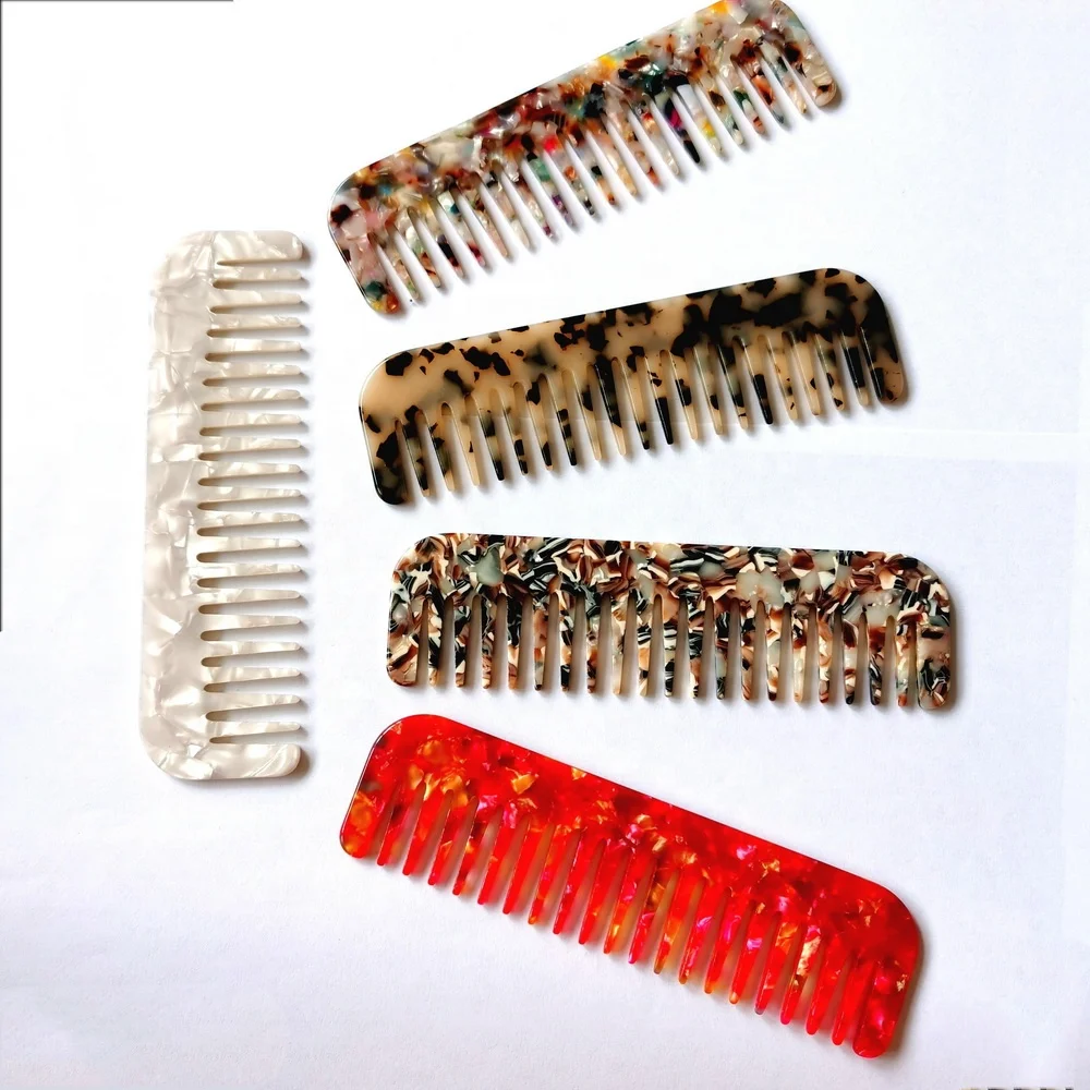 3mm New Acetate hair comb hot sale anti-static beauty women acid acrylic comb hair high quality hair comb pass REACH & Prop 65