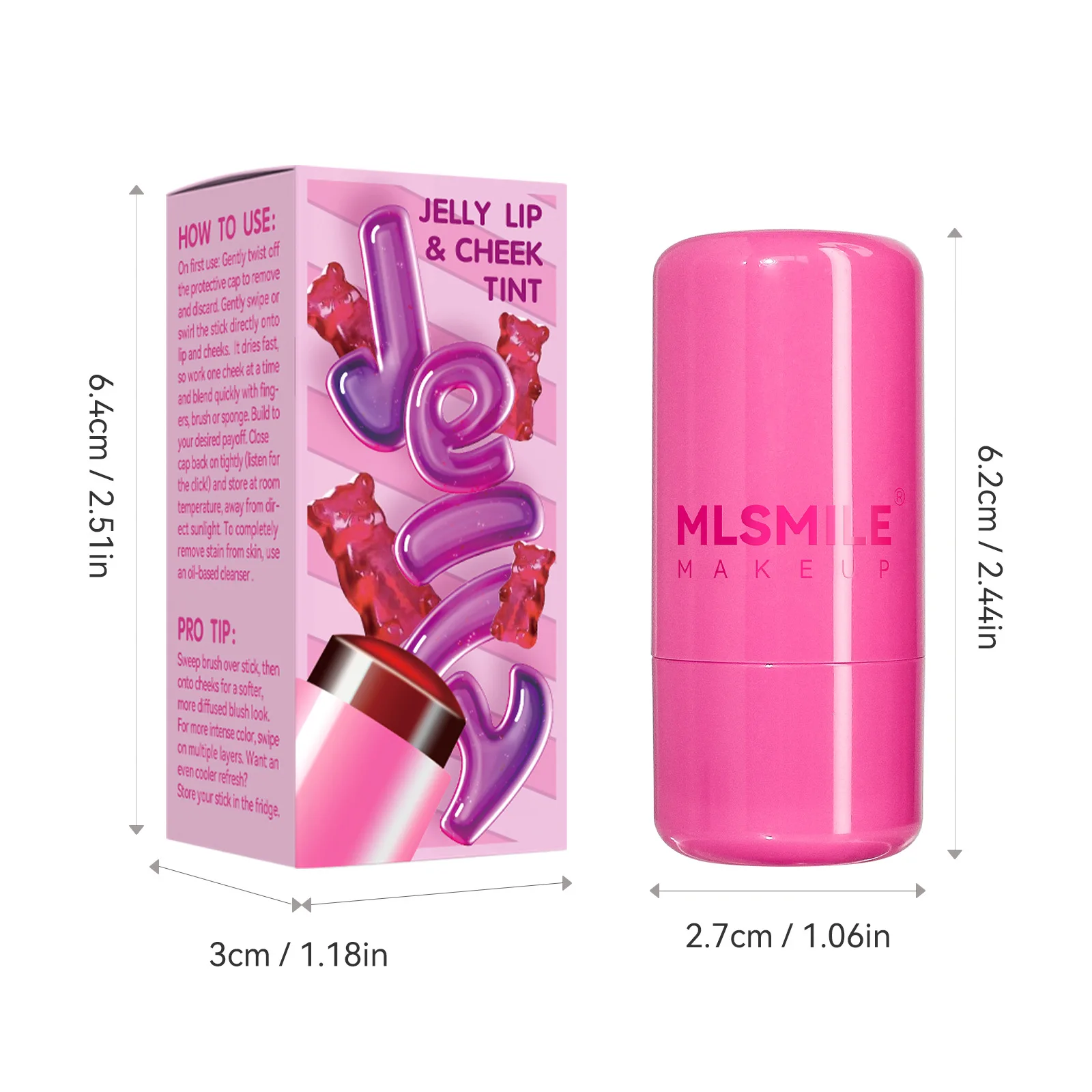 Hot Selling 4-color Brightening Blush Stick Contouring Brightening Color Easy Apply 2 In 1  Lip Cheek Jelly Blush Stick