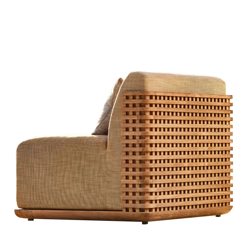 Luxury teak wood  Frame Patio Outdoor Furniture Garden Sofa Set Hotel Courtyard Outdoor Sofa teak sofa
