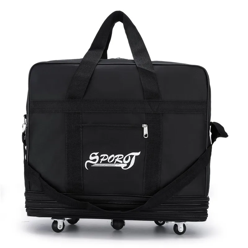 Hot sale expandable Foldable Lightweight Weekend Overnight Business Travel Suitcase Rolling Wheels Duffel trolley Bag