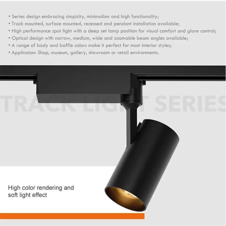 LEDOUX High Power Adjustable Rail System 3000K 3500K 4000K Indoor Lighting Track 35W 45W Track Light