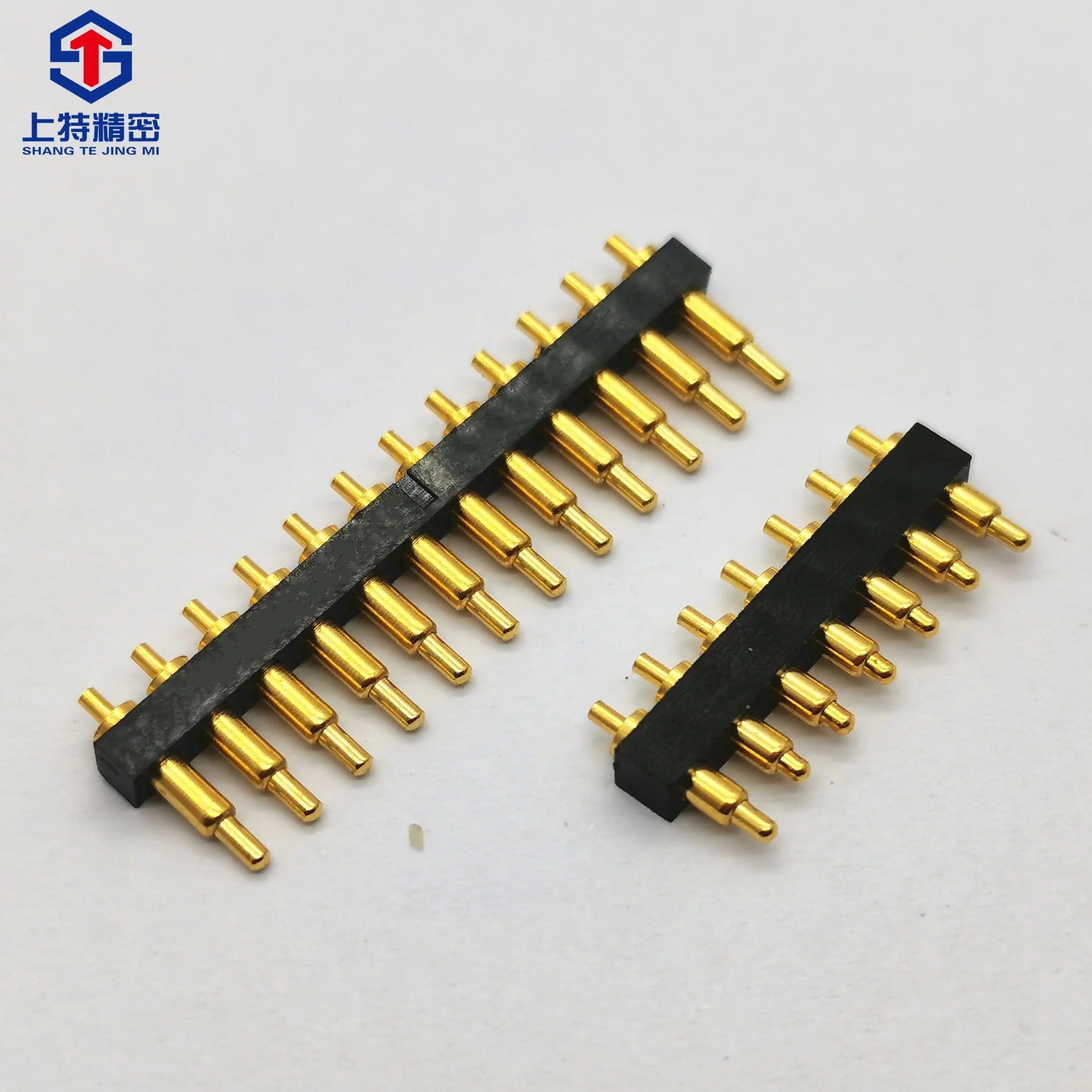 Shangte 12 Pin Brass Professional Custom Pogo pin Connector Multi-pin Contact Electronic Spring Thimble Connector