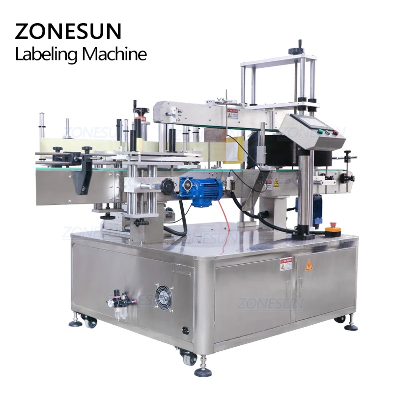 ZONESUN ZS-TB600T плоская квадратная наклейка самоклеящаяся прямоугольная бутылка трехсторонняя маркировка аппликатор автоматическое