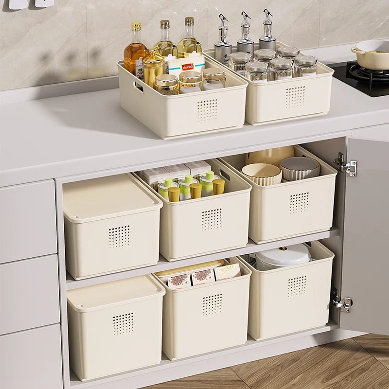 American Style Square Eco-Friendly Plastic Storage Cabinet Injection Technics for Kitchen Sundries