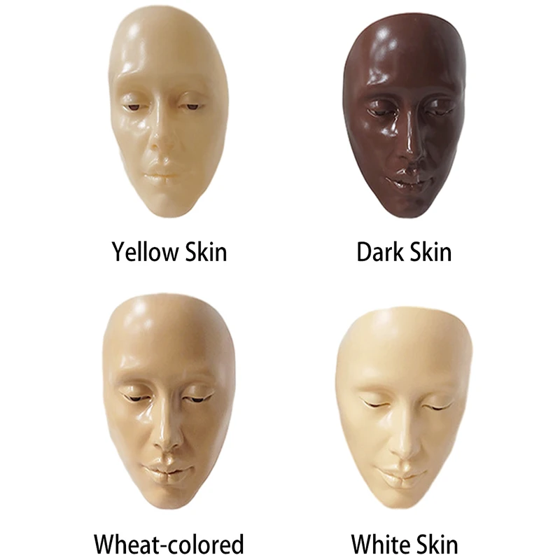 Jaunty Sky Re-usable 5D Silicone Makeup Mannequin Full Face Practice Board for Eyelash Eyeshadow Brow Artist-3D Design