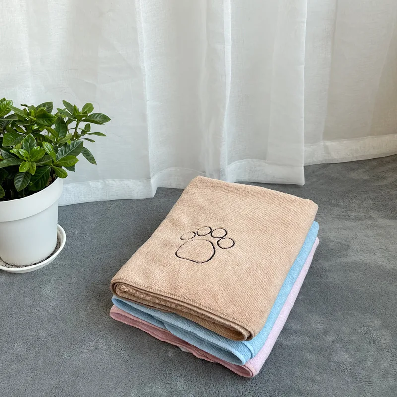 Hot Selling Pets Clean Products Wash Tool Dog-Claw Print Towel Quick Dry Microfiber Towel Bath Wipes Pet Grooming