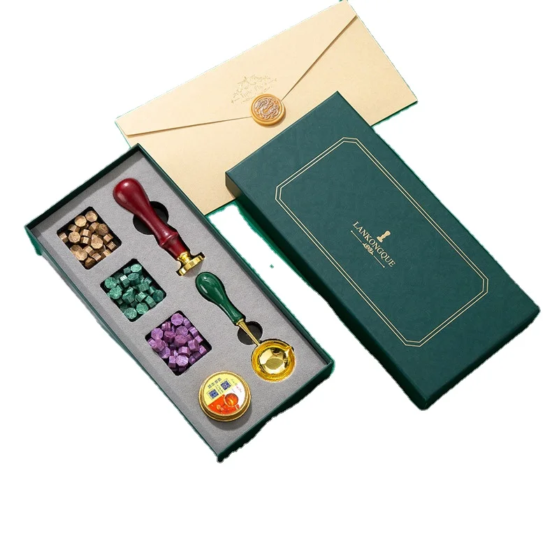 БВью арт Лидер продаж индивидуальный логотип в форме сердца винтажный набор штампа для воска запечатывания