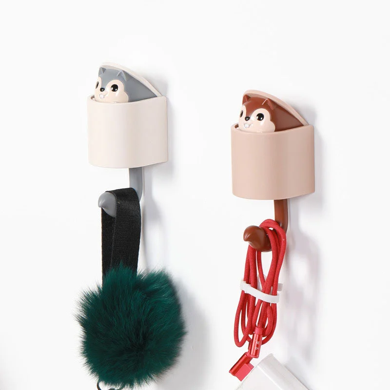 
Coat Wall Hook Key Holder Creativity Outstretch Squirrel Hook Wall Home Decoration Kitchen Hook Bathroom Accessories Coat Hanger 
