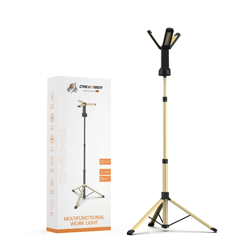 Conpex Multifunctional Camping Light Rechargeable 18W 6000Lm Telescopic 2.3m Height Camping Lantern With Battery