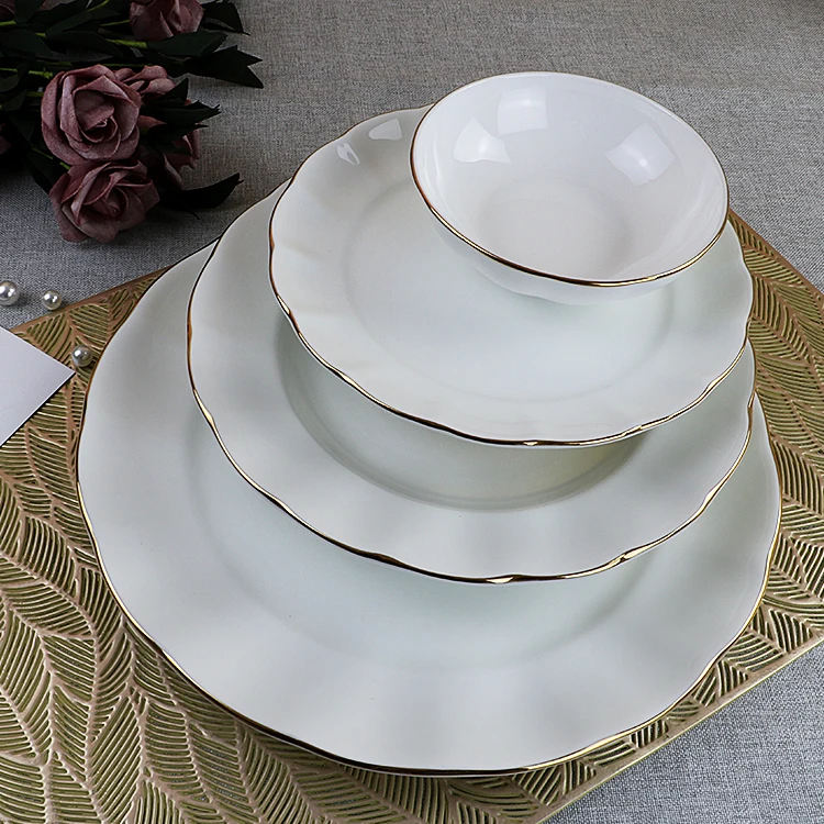 wholesale dinnerware 24pcs Nordic style dinnerware set soup plate business gift wholesale dinner plate