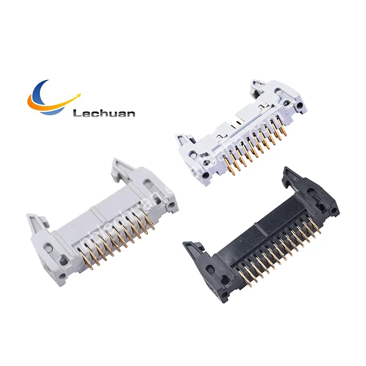 PCB Connector Pitch 1.27 2.0 2.54mm Flat Ribbon IDC Cable 2 To 80 Pin Shrouded Ejector Header