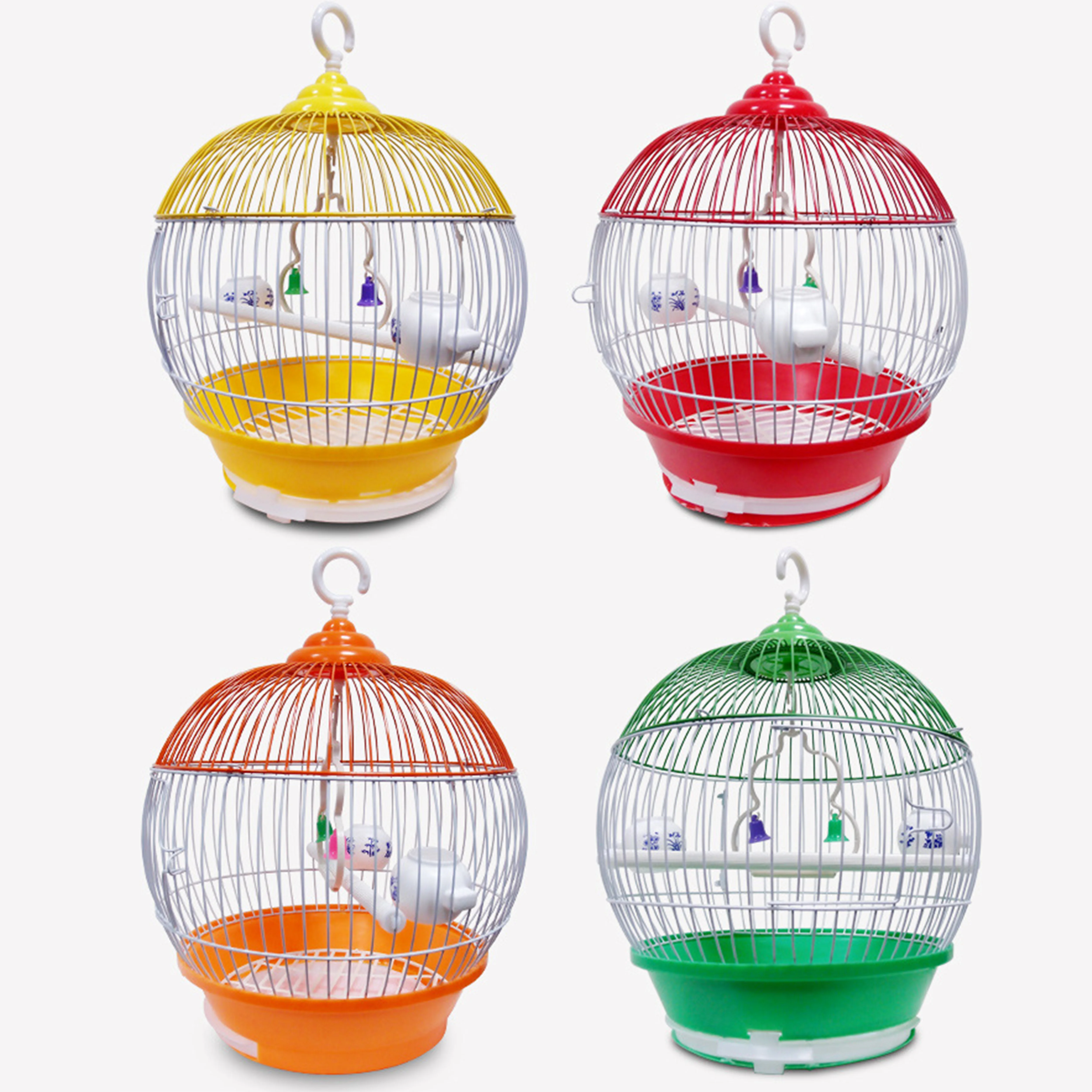 Economy Iron Wire Parakeet Bird Cage Parrot Fancy Bird Cages Breeding With Rolling Stand