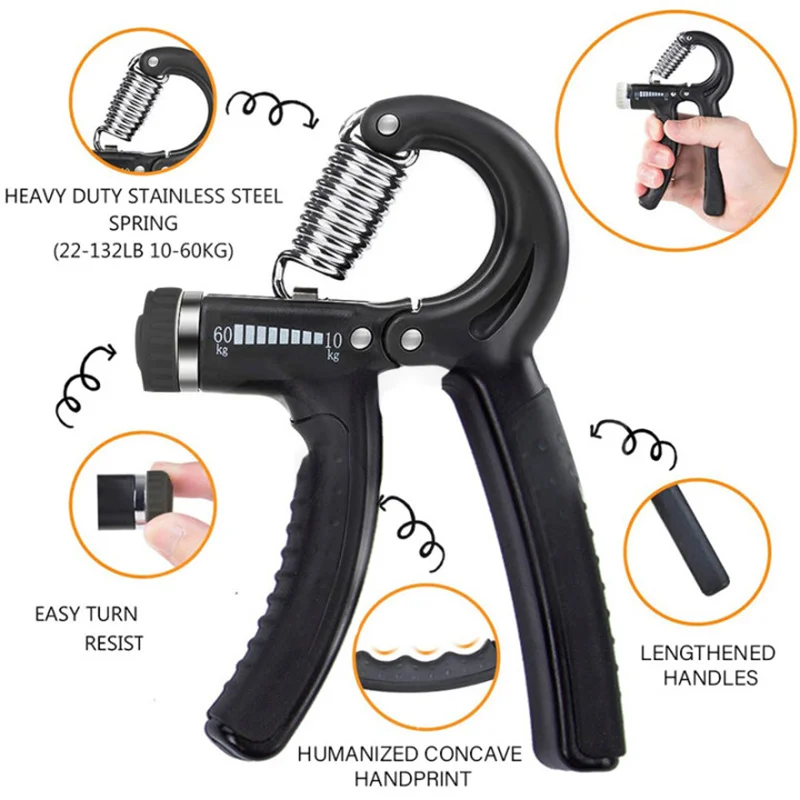 Adjustable Gripper Gym Power Strength Exercises Hand Grip Trainer