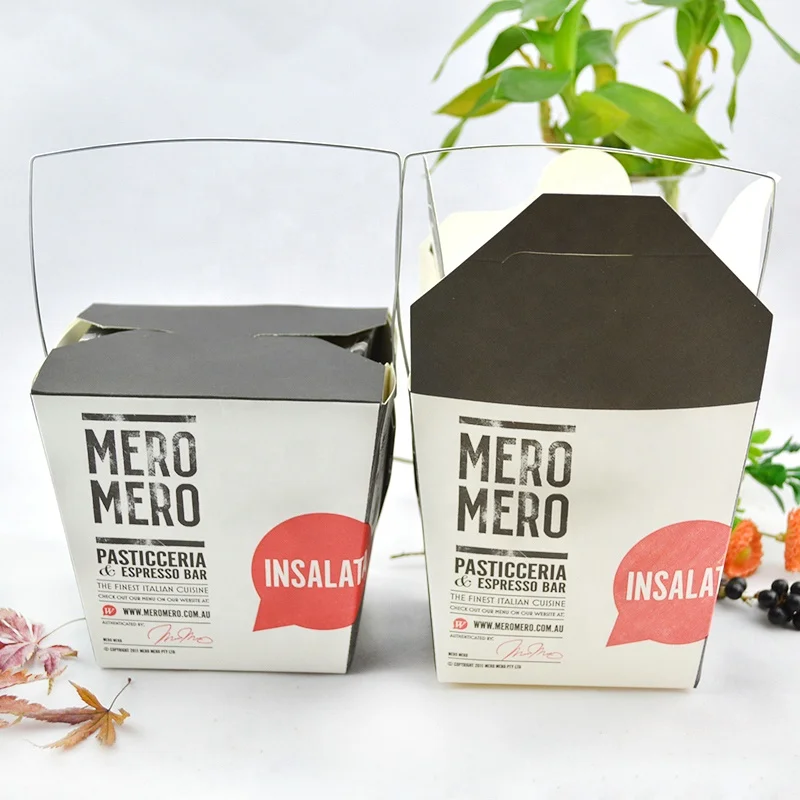 Leak and Grease Resistant Takeout Noodle Fried Rice Food Kraft Paper Take Out Box Container