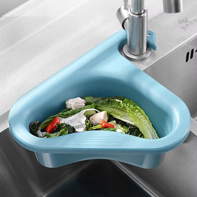 Hanging swan drain basket Kitchen household sink water filter storage basket no trace dry and wet separation