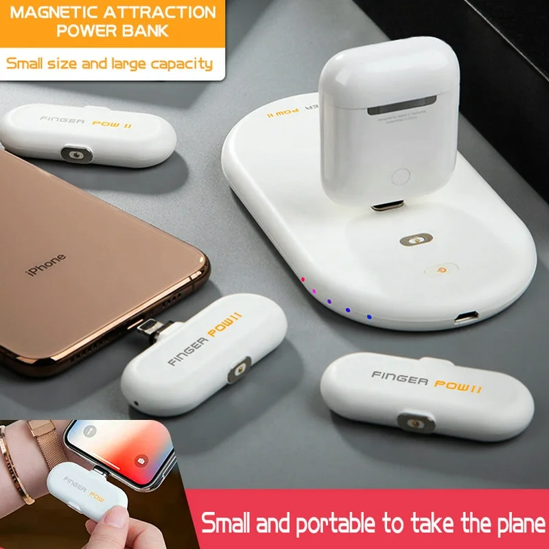 Original Finger pow 2 Mini Fingerpow Charging Power Bank Emergency Power Bank Portable Magnetic Mobile Fast Charger Power Bank