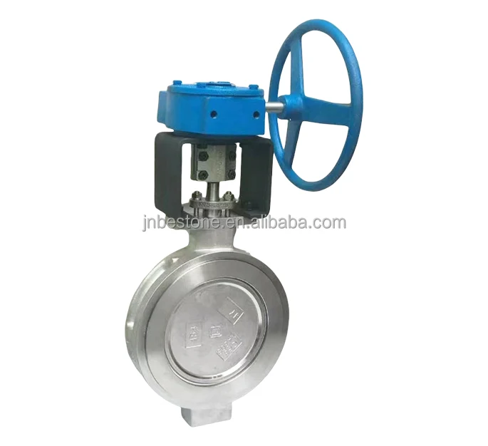 DN50 Gearbox Double Offset Soft Seat High Performance Butterfly Valve wafer Type