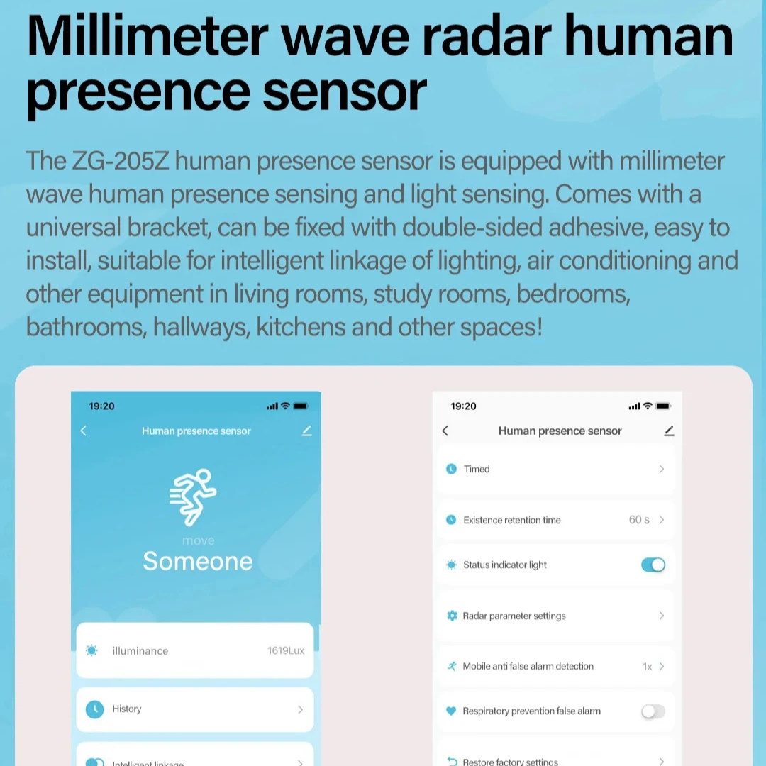 Tuya WIFI Smart Microwave Human Presence Sensor 2.4G Wave Radar Infrared Human Body Motion Sensor Switch