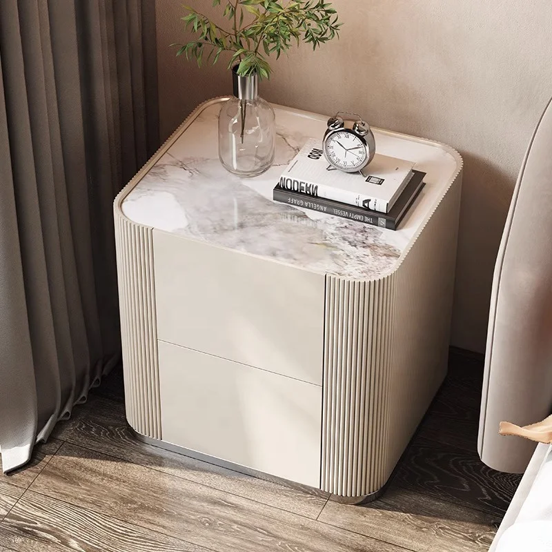 2023 low price luxury wireless charging bedside table with fingerprint lock